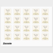 Vintage Pauw Monogram Faux Goud Ivoorkleurig BG Vierkante Sticker (Vel)