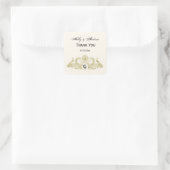 Vintage Pauw Monogram Faux Goud Ivoorkleurig BG Vierkante Sticker (Tas)