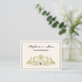 Vintage Pauw Monogram Ivoor BG Nepgoud Visitekaartje (Staand voorkant)