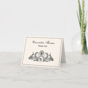 Vintage Pauw Monogram Ivoorkleurig BG Bedankkaart