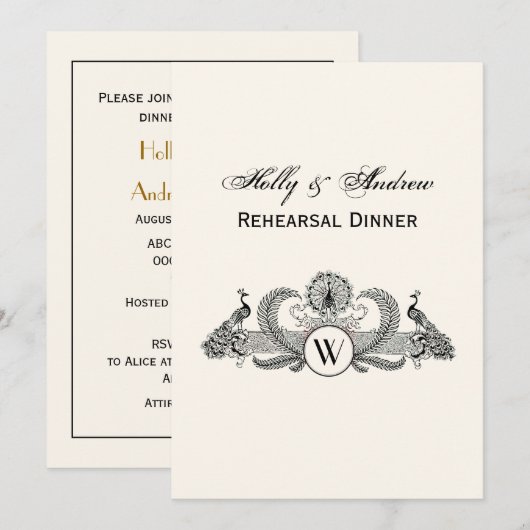 Vintage Pauw Monogram Ivoorkleurig BG Kaart (Voorkant / Achterkant)