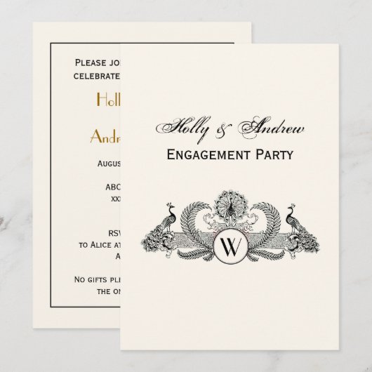 Vintage Pauw Monogram Ivoorkleurig BG Kaart (Voorkant / Achterkant)