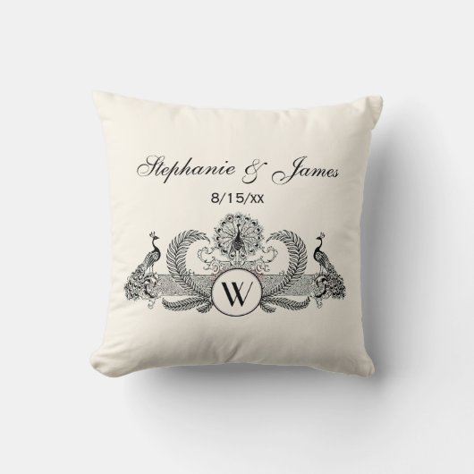 Vintage Pauw Monogram Ivoorkleurig BG Kussen (Voorkant)