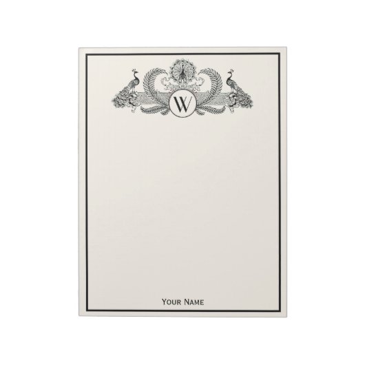 Vintage Pauw Monogram Ivoorkleurig BG Notitieblok (Linkerzijde)