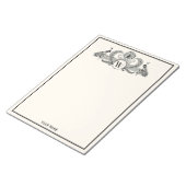 Vintage Pauw Monogram Ivoorkleurig BG Notitieblok (Schuin)