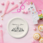Vintage Pauw Monogram Ivoorkleurig BG Papieren Bordje (Feest)