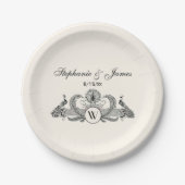 Vintage Pauw Monogram Ivoorkleurig BG Papieren Bordje (Voorkant)