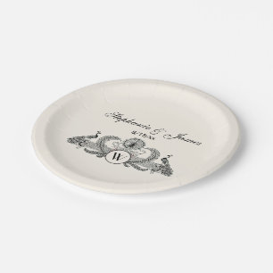 Vintage Pauw Monogram Ivoorkleurig BG Papieren Bordje