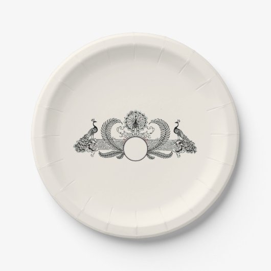 Vintage Pauw Monogram Ivoorkleurig BG Papieren Bordje (Voorkant)
