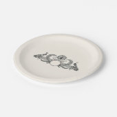 Vintage Pauw Monogram Ivoorkleurig BG Papieren Bordje (Gekanteld)
