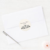 Vintage Pauw Monogram Ivoorkleurig BG Ronde Sticker (Envelop)