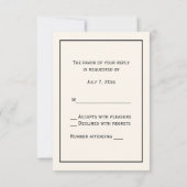 Vintage Pauw Monogram Ivoorkleurig BG RSVP Kaartje (Achterkant)