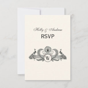 Vintage Pauw Monogram Ivoorkleurig BG RSVP Kaartje