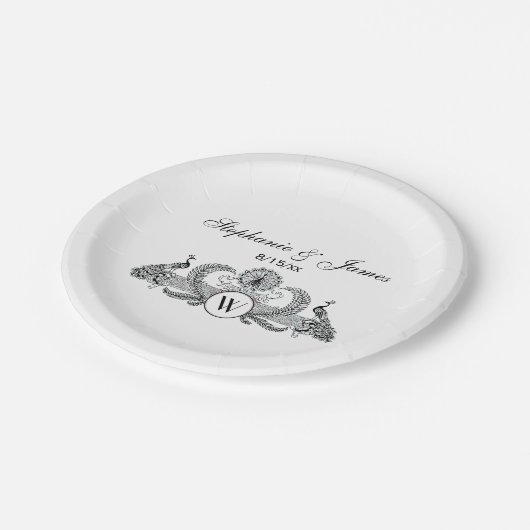 Vintage Pauw Monogram Papieren Bordje (Gekanteld)
