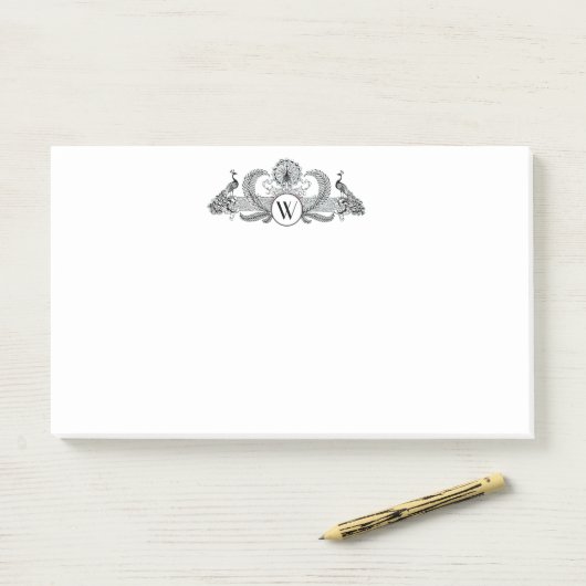 Vintage Pauw Monogram Post-it® Notes (Op bureau)