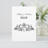 Vintage Pauw Monogram RSVP Kaartje (Staand voorkant)