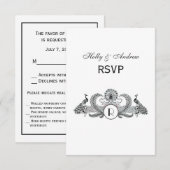 Vintage Pauw Monogram RSVP Kaartje (Voorkant / Achterkant)