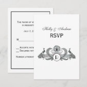 Vintage Pauw Monogram RSVP Kaartje (Voorkant / Achterkant)