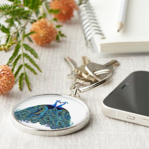 Vintage pauwen die trouwen bruiloft cadeaus sleutelhanger