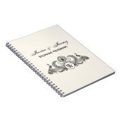 Vintage Pauwen Monogram Ivoorkleurig BG Notitieboek (Rechterzijde)