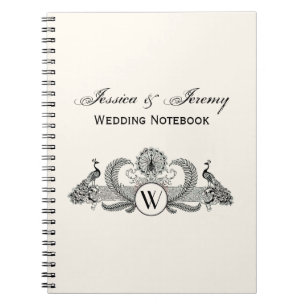 Vintage Pauwen Monogram Ivoorkleurig BG Notitieboek