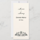 Vintage Pauwen Monogram Roomkleurig BG Kaart (Voorkant)