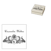 Vintage Pauwenaam Initiaal Rubberstempel (Gestempeld)