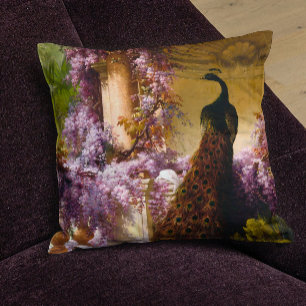 Vintage Pauwentuin Kunstwerk Romantische Wisteri Kussen