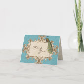 Vintage Pauwogen & Etsen Trouw Dankkaartjes Bedankkaart (Voorkant)