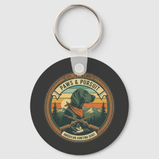 vintage Paws & Pursuit Hunting Dog Logo - American Sleutelhanger