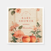 Vintage Peach Garden Botanical Baby Shower Servet (Voorkant)