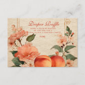 Vintage Peach Garden Botanical Diapper Raffle  Informatiekaartje (Voorkant)