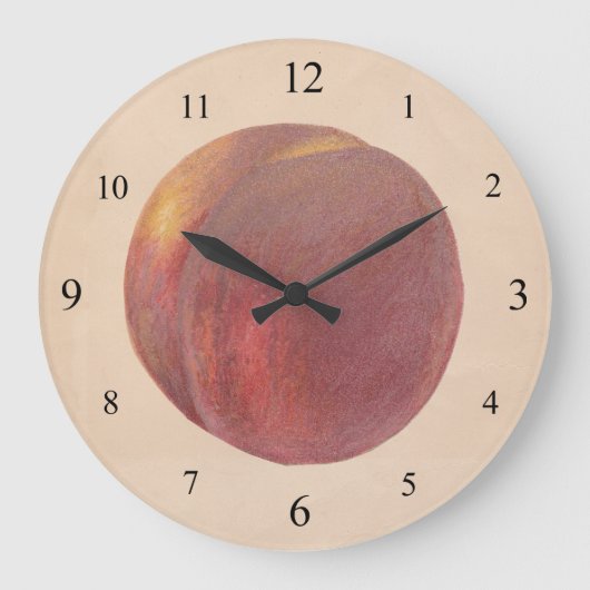 Vintage Peach Wall Clock Grote Klok (Voorkant)