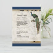 Vintage Peacock 6 Muzieknoten Candelabra Swirl Menu (Staand voorkant)