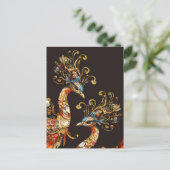 vintage peacock circus carnival entertainment briefkaart (Staand voorkant)