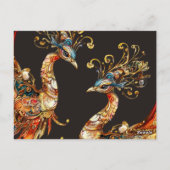 vintage peacock circus carnival entertainment briefkaart (Achterkant)