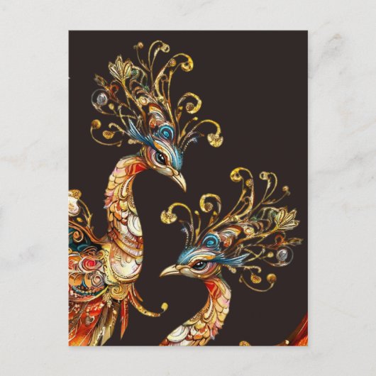 vintage peacock circus carnival entertainment briefkaart (Voorkant)