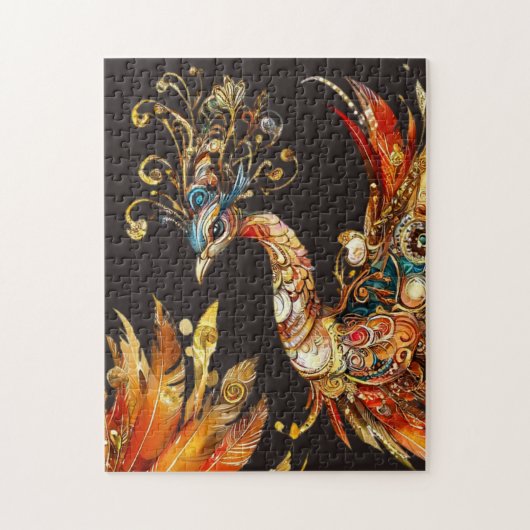 vintage peacock circus carnival entertainment legpuzzel (Verticaal)