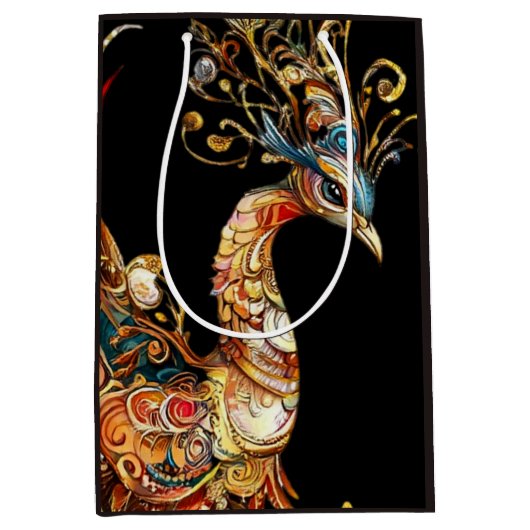 vintage peacock circus carnival entertainment medium cadeauzakje (Voorkant)