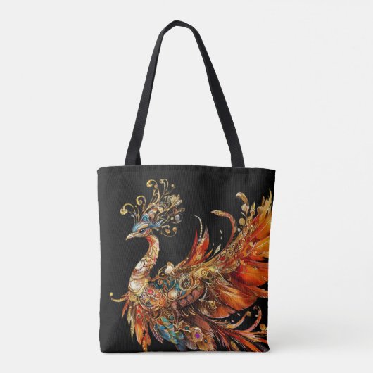 vintage peacock circus carnival entertainment tote bag (Achterkant)