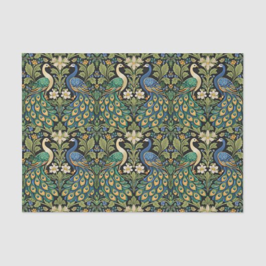 Vintage Peacock Garden  Tissuepapier (Voorkant)
