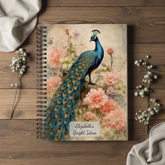 Vintage Peacock Notitieboek