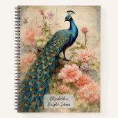 Vintage Peacock Notitieboek (Voorkant)