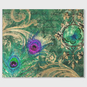 Vintage Peacock voor alle gelegenheden Cadeaupapier (Vlak)