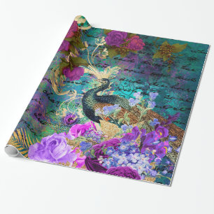 Vintage Peacock voor alle gelegenheden Cadeaupapier