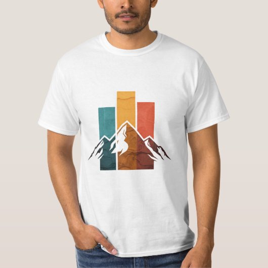 Vintage Peaks and Retro Mountainscape T-shirt (Voorkant)