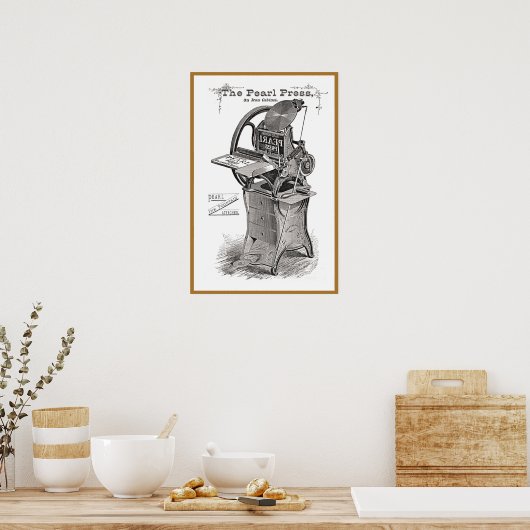 Vintage Pearl letterpress poster (Keuken)