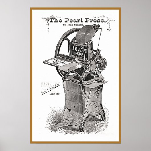 Vintage Pearl letterpress poster (Voorkant)