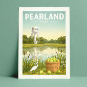 Vintage Pearland Texas Briefkaart