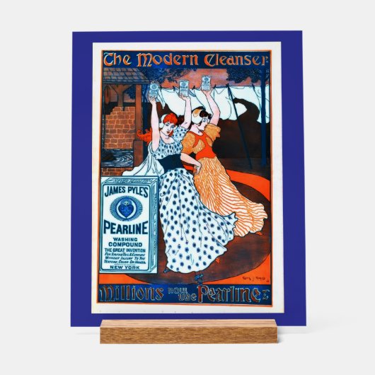 "Vintage Pearline Cleanser Ad" Acryl Bord (Voorkant)